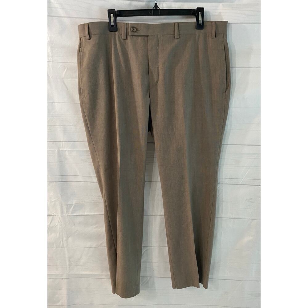 Lauren Ralph Lauren Dress Pants Men's (38”Wx28.5”L) Flat Front Brown Plaid #